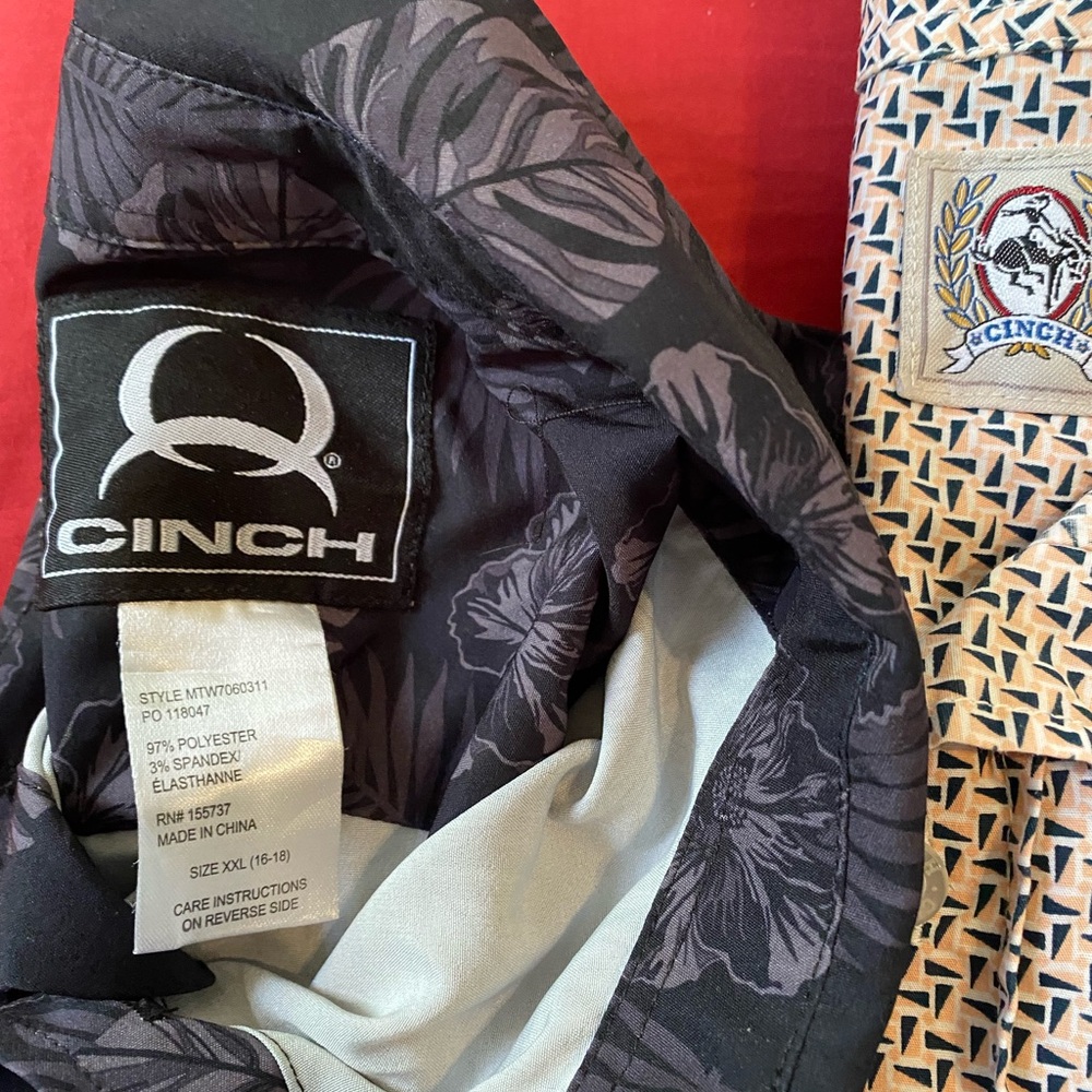 Cinch Black and Gray Floral Shirt